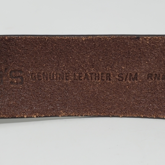 CHICOS ADJUSTABLE METALLIC WIDE LEATHER BELT DOUBLE HAMMERED METAL BUCKLE WOMEN - Picture 8 of 12